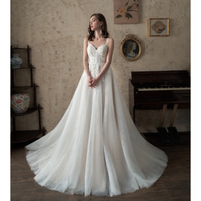 Robe de mariée Laura T 32 à 54 dentelle florale et tulle