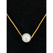 Collier de mariage fantaisie argenté ou doré avec perle de 6 mm