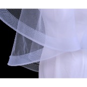 Voile de mariée 2 épaisseurs ivoire doux court