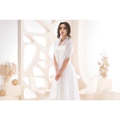 Étole de mariage en mousseline Ivoire, Blanche ou noire 