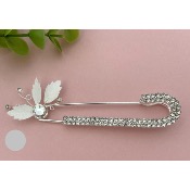 Attache-traîne de mariée fait main avec strass et feuilles ivoires