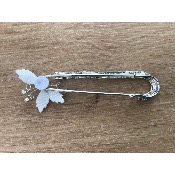 Attache-traîne de mariée fait main avec strass et feuilles ivoires