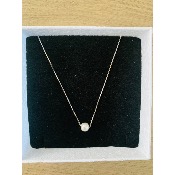 Collier de mariage fantaisie argenté ou doré avec perle de 6 mm