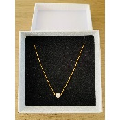 Collier de mariage fantaisie argenté ou doré avec perle de 6 mm