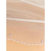 Voile de mariée Ivoire 2 couches 200cm avec bordure perlée et cristaux