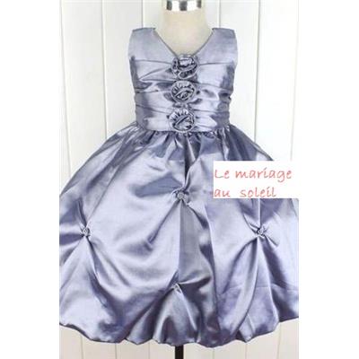 Robe de cortège grise satinée 5 ans