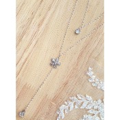 Collier de dos de mariée artisanal fleur doré ou argenté