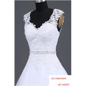 Robe de mariée Mia bretelle dentelle blanche T 34 à 54