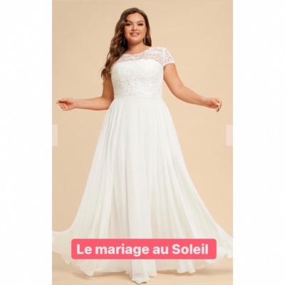 Robe de mariée Manon T 46 ivoire dentelle et mousseline 