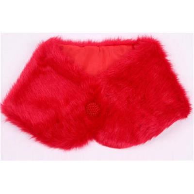 Boléro fausse fourrure rouge perle