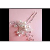 Lot de 2 épingles perles feuilles strass coiffure mariée