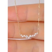 Collier fin dor et zircone, motif de 2,2 cm