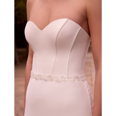 Ceinture de mariée en tulle et dentelle fleurs et perles