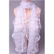 -50% Etole dentelle bordure argentée rose