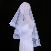 Voile de mariée 2 épaisseurs ivoire doux court