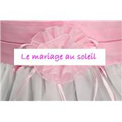 Robe fillette bébé Caroline blanche et rose 12, 18 et 24 mois