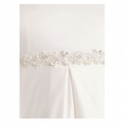 Ceinture en satin ivoire avec perles ornementales , Bianco Evento