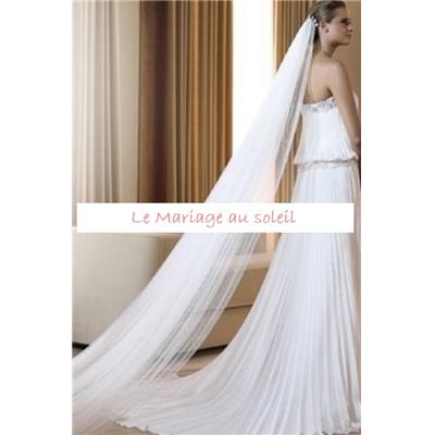 Très long voile de mariée 5 m blanc mariage