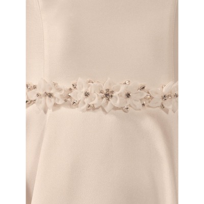 Ceinture de mariage en satin avec fleurs 3D, perles décoratives