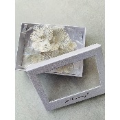 Lot de 2 peignes argentés orné de fleurs 3D ivoire