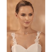 Bretelles en dentelle ivoire, Bianco Evento