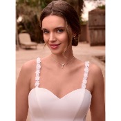 Bretelles de mari�e en tulle avec fleurs et perles