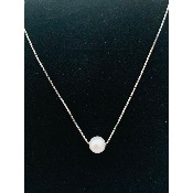 Collier de mariage fantaisie argenté ou doré avec perle de 6 mm