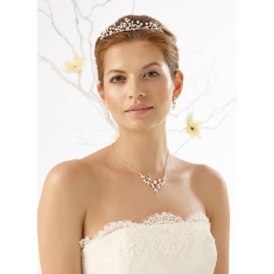 Parure de mariée strass et fleurs Bianco Evento N33