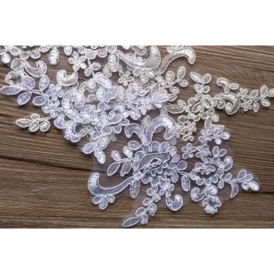 lot de 2! Dentelle 21 cm applique à coudre pour mariage, bretelles