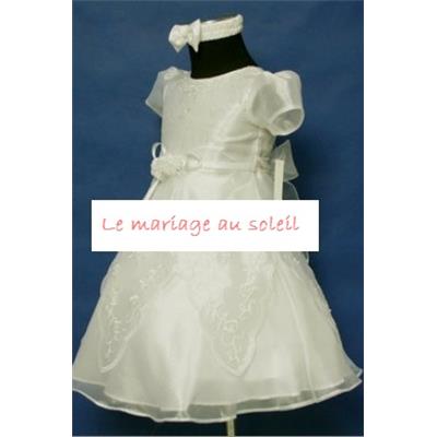 Robe bébé cérémonie Ancolie ivoire mariage 24 mois