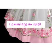 Robe fillette bébé Caroline blanche et rose 12, 18 et 24 mois