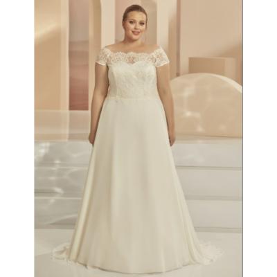 Robe de mariée Arizona T 46 à 50 ivoire grandes tailles Trapèze dentelle et mousseline
