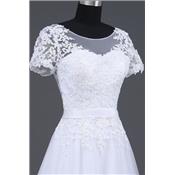 Destockage! Robe de marie Giulia T 40, 44, 48 blanche avec manches courtes