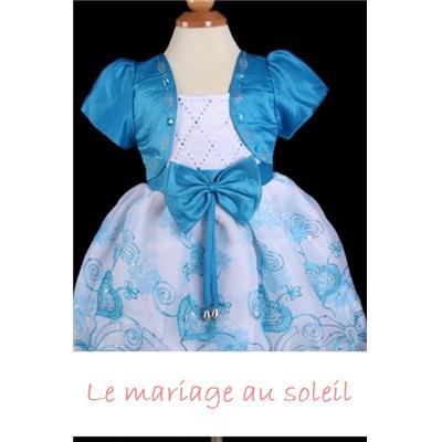 Robe fillette Pavot bleue, 24 mois, 3 ans