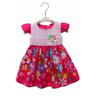 Robe bébé Fleur fillette fushia,  12 et 18 mois
