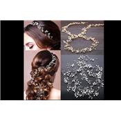Accessoire coiffure mariage fil argenté perles et strass