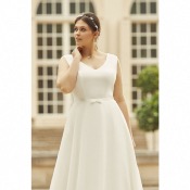 Robe de mariée Dalila ivoire trapèze simple et raffinée T 36 à 54