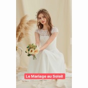 Robe de mariée Manon T 46 ivoire dentelle et mousseline 