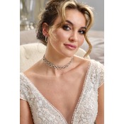 Parure de mariage avec Collier Ras de cou et Boucles doreilles 