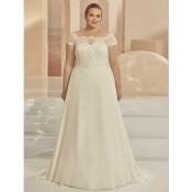 Robe de mariée Arizona T 46 à 50 ivoire grandes tailles Trapèze dentelle et mousseline