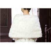 Etole fausse fourrure rectangle Noir , ou ivoire 
