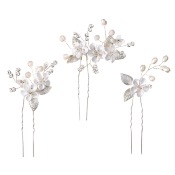 Magnifiques épingles à cheveux de mariage fleurs et perles