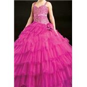 Robe fillette Cindy fuschia princesse, mini mariée