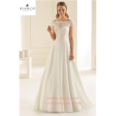 Destockage Robe de mariée Arizona T 36, 38 et 42 ivoire Trapèze dentelle et mousseline