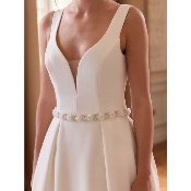 Ceinture de mariage en organza, fleurs 3D et perles