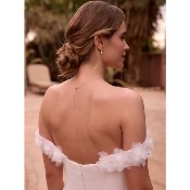 Bretelles tombantes de mariée en tulle , fleurs 3D