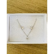 Parure de bijoux mariage en zircone cubique et rhodium