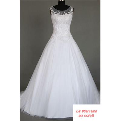  PROMOTION!!! Robe de mariée Alice blanche T 42, dernière taille,  broderie dentelle tulle