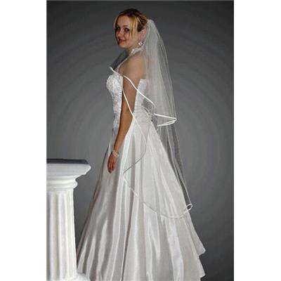 Voile de mariée avec ruban satin made in europe blanc  130 cm