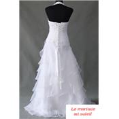 Destockage ! Robe de mariée Tiana blanche T 34 a 54 volants broderies